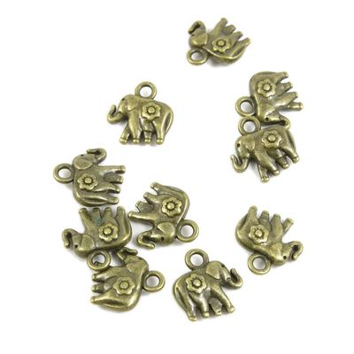 40 PCS Antique Bronze Plated Jewelry Making Charms Findings Bulk Wholesale 004978 Thai Elephant