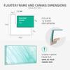 Pixy Canvas 15x30 inch Floater Frame for Canvas Paintings. 12 Colors. Floating Frame fits 5/8", 3/4" & max 7/8" Deep Stretched Canvas & Wood Panels (Brass Gold, 15 x 30 inch) view 2