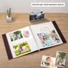 Large Photo Album Self Adhesive 4x6 5x7 6x8 8x10 Pictures Scrapbook Magnetic Album DIY Scrap Book 60 Sticky Pages Linen Cover DIY Photo Album with A Metallic Pen and DIY Accessories(Orange) view 2
