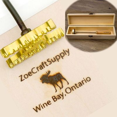 Custom Logo Wood Branding Iron,Durable Leather Branding Iron Stamp,Wood Branding Iron,Wedding Gift,Handcrafted Design,BBQ Flame Heated Stamp with Wooden Box (1.5"+Wooden Box)