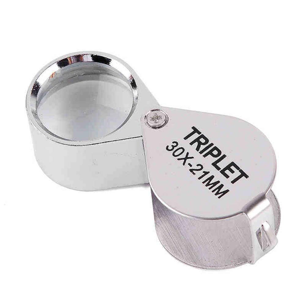 U-M PULABO Portable Handheld 30x21 Jewellers Loupe Magnifier Eye Glass Jewelry Appraisal 1Pcs Superior & Creative Popular, Silver