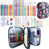 100pcs Crochet Hooks Set in Case Ergonomic Soft Grip Handles Weave Yarn Knitting Needles Kit and Crochet Needle Accessories Crochet Kit Complete Crochet Set for Beginners and Experiecced Crochet Lover view 1