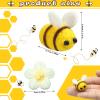 Moukeren 36 Pcs Felt Bees for Crafts Wool Fuzzy Bee and Daisy Flowers Decor for DIY Craft Gender Reveal Bee Themed Party view 2