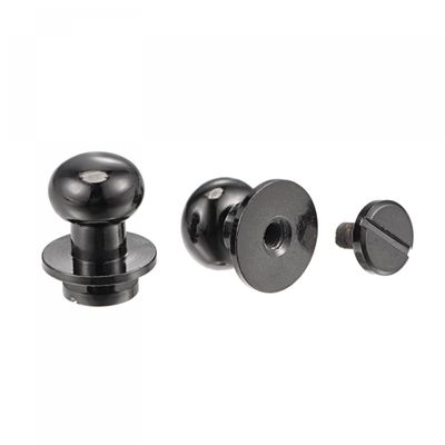 uxcell 10 Set 10mm Solid Brass Round Head Stud Screw Rivets Post Fastener for DIY Leather Craft Belt Wallet Handbag Decoration Repairs, Black