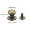 uxcell 10 Set 10mm Solid Brass Round Head Stud Screw Rivets Post Fastener for DIY Leather Craft Belt Wallet Handbag Decoration Repairs, Bronze Tone view 2