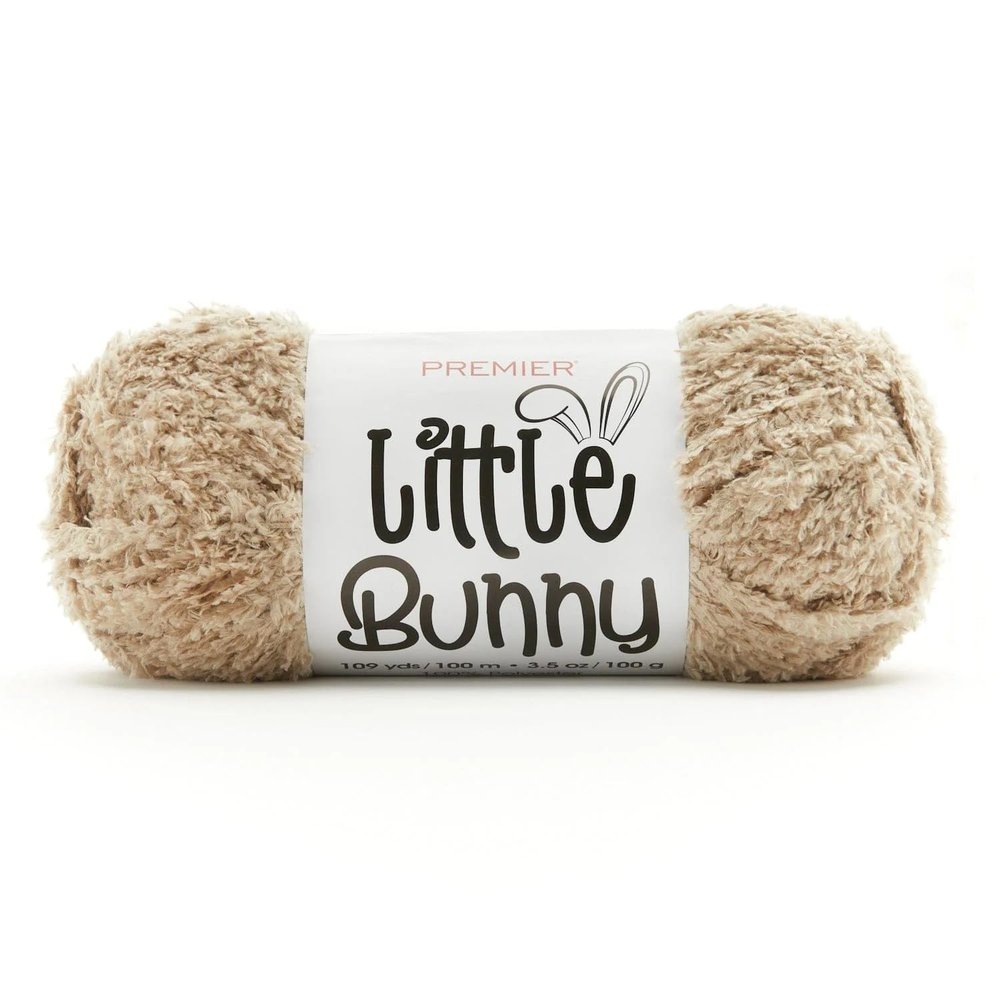 Premier Yarns Little Bunny Yarn, Bulky Weight Plush Knitting and Crocheting Yarn, 100% Polyester, Toffee, 3.5 oz, 109 yards