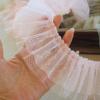 HZLXF1 lace 7.5CM Wide Double Layers Polka Dot Yarn Lace 3D Pleated Fabric Ruffle Trim Ribbon Suitable for DIY Women Dress Guipure Sewing Supplies lace Trim (Color : Apricot) view 3