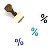 Percentage Wooden Rubber Stamp No. 42 (2" x 2") view 1