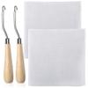 Yglnden 78x39inch(2pcs) Blank Rug Hooking Mesh Canvas Kit with Wooden Bent Latch Hook Tool for Latch Hook Pillow Tapestry Canvas DIY for Adults view 1