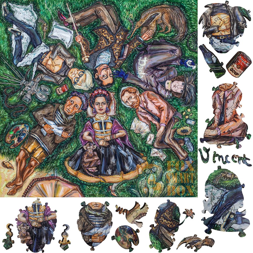 Wooden Jigsaw Puzzle for Adults - Uniquely Shaped Pieces - Made in The USA by FoxSmartBox - 270 Pieces - Six Geniuses