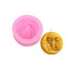 Silicone Candle Mold- Sun and Moon Face Mould Valentine's Day Candle Soap Making Molds Fondant Mould for Cake, Chocolate, Bath Bomb view 1