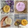 Silicone Candle Mold- Sun and Moon Face Mould Valentine's Day Candle Soap Making Molds Fondant Mould for Cake, Chocolate, Bath Bomb view 2