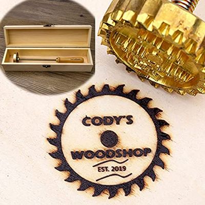 Custom Logo Wood Branding Iron, Personalized Flame Heated Branding Iron,Custom Burning Tool Work on Wood and Leather (2"+Wooden Box)