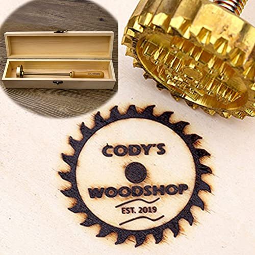 Custom Logo Wood Branding Iron, Personalized Flame Heated Branding Iron,Custom Burning Tool Work on Wood and Leather (2"+Wooden Box)