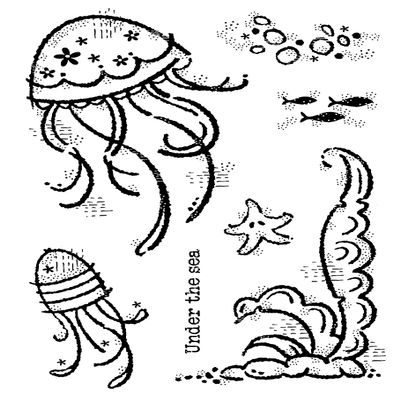 CREATIVE EXPRESSIONS CLEAR STAMP 4X6, Singles Under The Sea