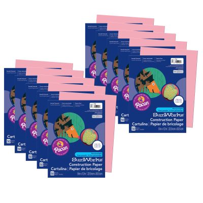 Dixon Ticonderoga CO - Pacon Prang Construction Paper, Pink, 9" x 12", 50 Sheets Per Pack, 10 Packs