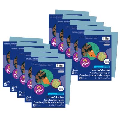 Prang Construction Paper, Sky Blue, 9" x 12", 50 Sheets Per Pack, 10 Packs