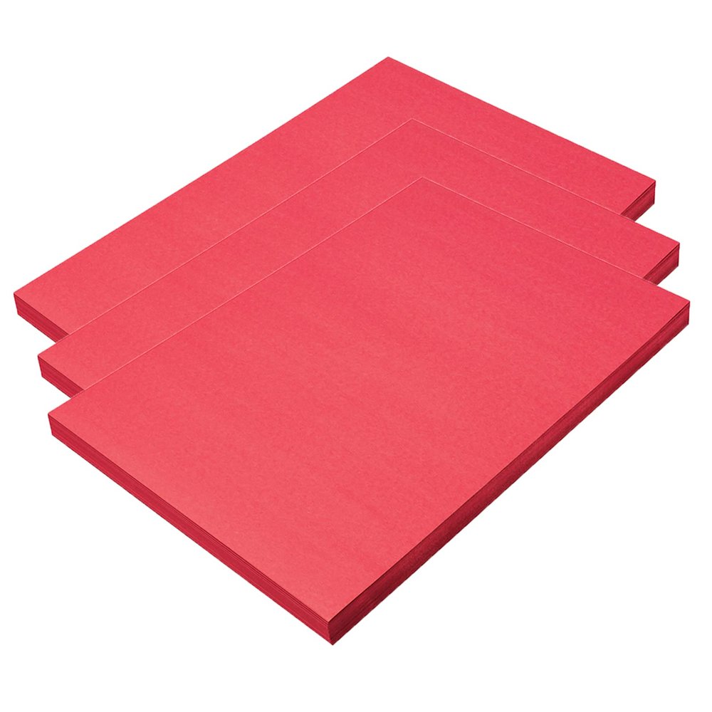 Prang Construction Paper, Holiday Red, 12" x 18", 100 Sheets Per Pack, 3 Packs