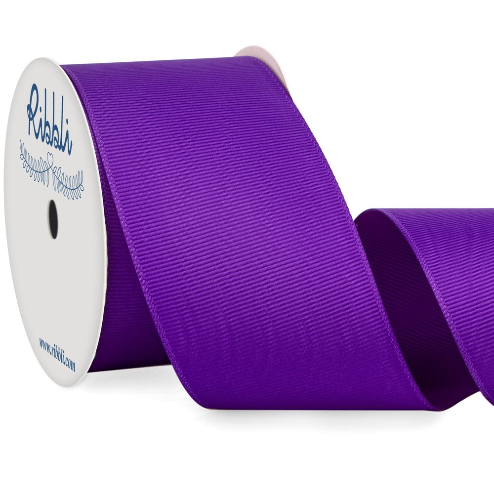 Ribbli Purple Grosgrain Ribbon, 2 inches x Continuous 10 Yards, Use for Bows DIY Hair Accessories,Gift Wrapping, Craft and Sewing