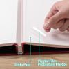 HoneyTolly Large Photo Album Self Adhesive 4x6 8x10 10x12 13"x12.8" Magnetic Scrapbook Album 12.6"x11" Inch 60 Sticky Pages Linen Cover DIY Photo Album with A Metallic Pen and DIY Stickers(Red) view 4