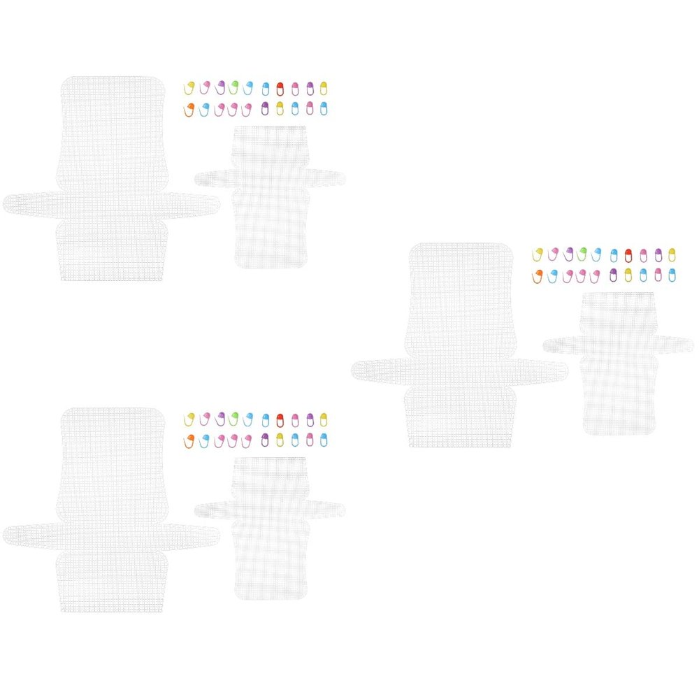 3 Sets Mesh Sheet Woven Bag Nail Art Accessories Weaving Kit Cross Stitch Kit Canvas Needles Cross Mesh Mesh DIY Supply Woven Bag Making Supply Pouch Making Kit
