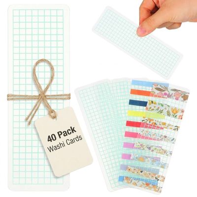 NUOBESTY Washi Paper Decorative Tape, 15X5CM, Light Green, 40Pcs, Adhesive Tapes for Indoor Use for Colleagues and Friends