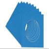 5x5 Mat for 7x7 Frame - Precut Bay Blue Circle Shaped Photo Mat Board Opening - Acid Free Matte to Protect Your Pictures - Bevel Cut for Family Photos, Pack of 10 Matboards view 1