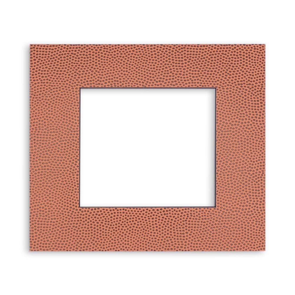 5x5 Mat For 7x7 Frame - Precut Football Texture Square Shaped Photo Mat Board Opening - Acid Free Matte and Bevel Cut for Family Photos, Pack of 1 Matboard Show Kit With Acid Free Backing & Clear Bag