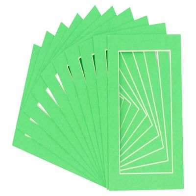 5.5x8.5 Mat for 8.5x11 Frame - Precut Mat Board Acid-Free Bright Green 5.5x8.5 Photo Matte for a 8.5x11 Picture Frame, Matboard for Family Photos, Show Kits, Art, Picture Framing, Pack of 100 Mats