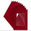 5x5 Mat For 7x7 Frame - Precut Bright Red Suede Square Shaped Photo Mat Board Opening - Acid Free Matte Bevel Cut for Family Photos, Pack of 100 Matboards Show Kit With Acid Free Backings & Clear Bags view 1