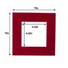 5x5 Mat For 7x7 Frame - Precut Bright Red Suede Square Shaped Photo Mat Board Opening - Acid Free Matte Bevel Cut for Family Photos, Pack of 100 Matboards Show Kit With Acid Free Backings & Clear Bags view 3