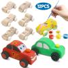 WANTKA Wooden Cars Unfinished Wood Crafts DIY Craft Wood Kit for Student Family Activities Arts and Crafts Kit for Kids (12 PCS) view 2