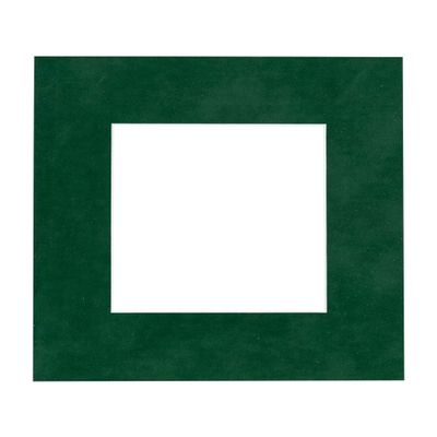 5x5 Mat For 7x7 Frame - Precut Green Suede Square Shaped Photo Mat Board Opening - Acid Free Matte and Bevel Cut for Family Photos, Pack of 1 Matboard Show Kit With Acid Free Backing & Clear Bag