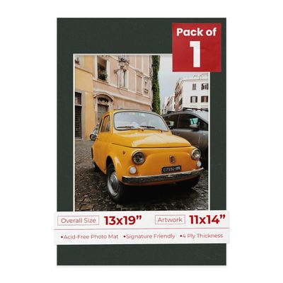 11x14 Mat for 13x19 Frame - Precut Mat Board Acid-Free Textured Black 11x14 Photo Matte for a 13x19 Picture Frame, Premium Matboard for Family Photos, Show Kits, Art, Picture Framing, Pack of 1 Mat