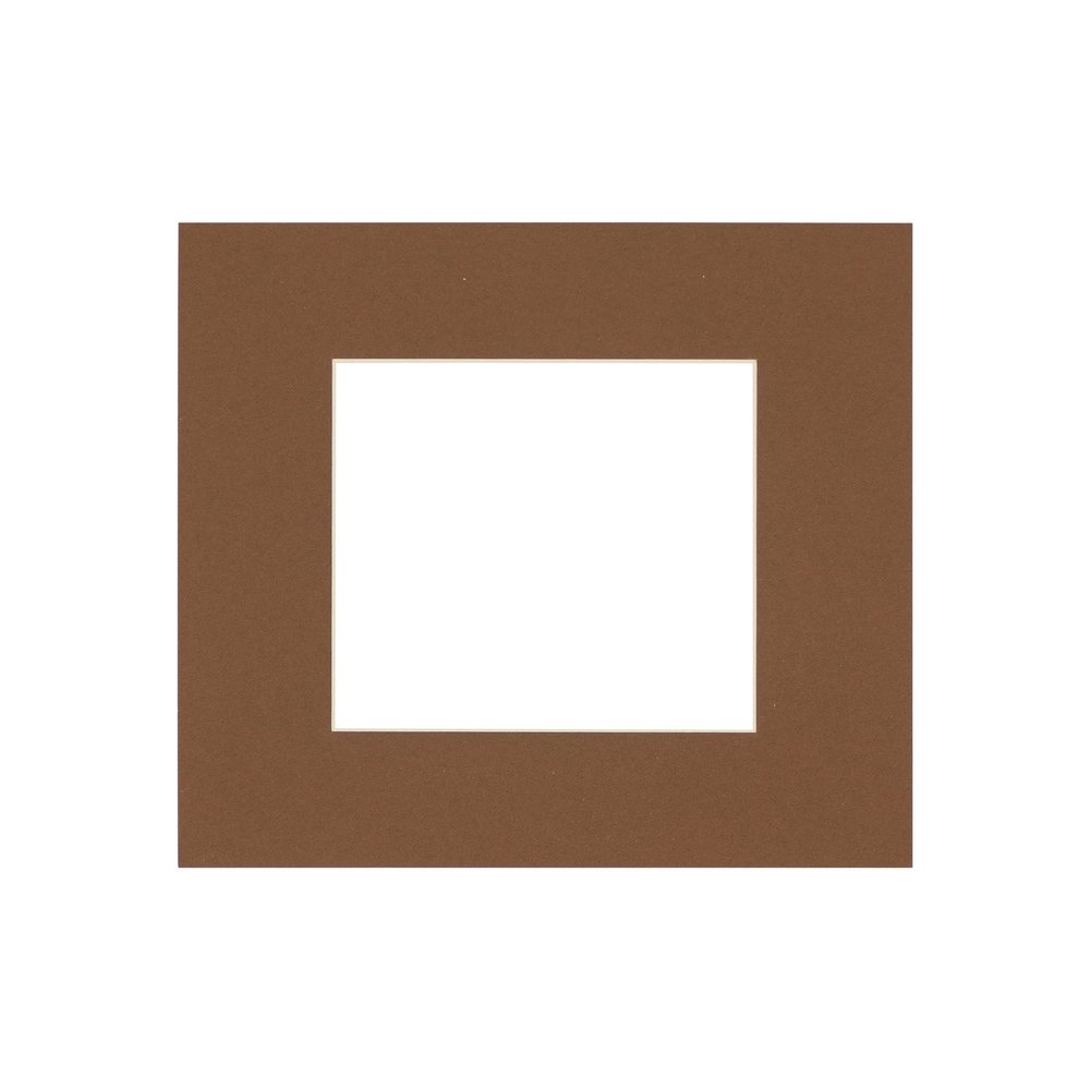 Poster Palooza 5x5 Mat For 7x7 Frame - Precut Aged Oak Brown Square Shaped Photo Mat Board Opening - Acid Free Matte to Protect Your Pictures - Bevel Cut for Family Photos, Pack of 1 Matboard