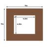 Poster Palooza 5x5 Mat For 7x7 Frame - Precut Aged Oak Brown Square Shaped Photo Mat Board Opening - Acid Free Matte to Protect Your Pictures - Bevel Cut for Family Photos, Pack of 1 Matboard view 3