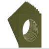 5x5 Mat for 7x7 Frame - Precut Dill Green Circle Shaped Photo Mat Board Opening - Acid Free Matte and Bevel Cut for Family Photos, Pack of 100 Matboards Show Kit with Acid Free Backings & Clear Bags view 1