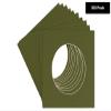 5x5 Mat for 7x7 Frame - Precut Dill Green Circle Shaped Photo Mat Board Opening - Acid Free Matte and Bevel Cut for Family Photos, Pack of 100 Matboards Show Kit with Acid Free Backings & Clear Bags view 2