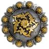 Cowboy Craft Saddle Headstall Belt Tack Flower Berry Engraved Concho Screwback Conchos - Pack of 5 pcs (Antique Gold, 1-1/2") view 1