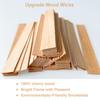 100 Pcs Smokeless Cherry Wood Candle Wicks, Long Lasting Flame, Easily Burn, Candle Cores with Stand and Glue Dot, Warning Label for DIY Candle Making view 4
