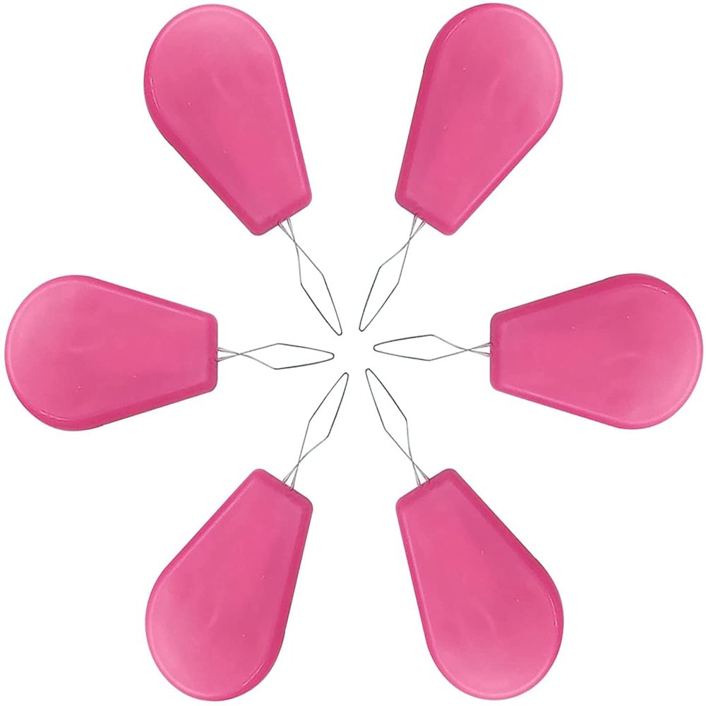MJUHNHH 6Pcs Needle Threaders, Plastic Needle Threader for Hand Sewing, Wire Loop Tool, Simple DIY Needle Threader Great for Mending Clothes (Color : Hot Pink)