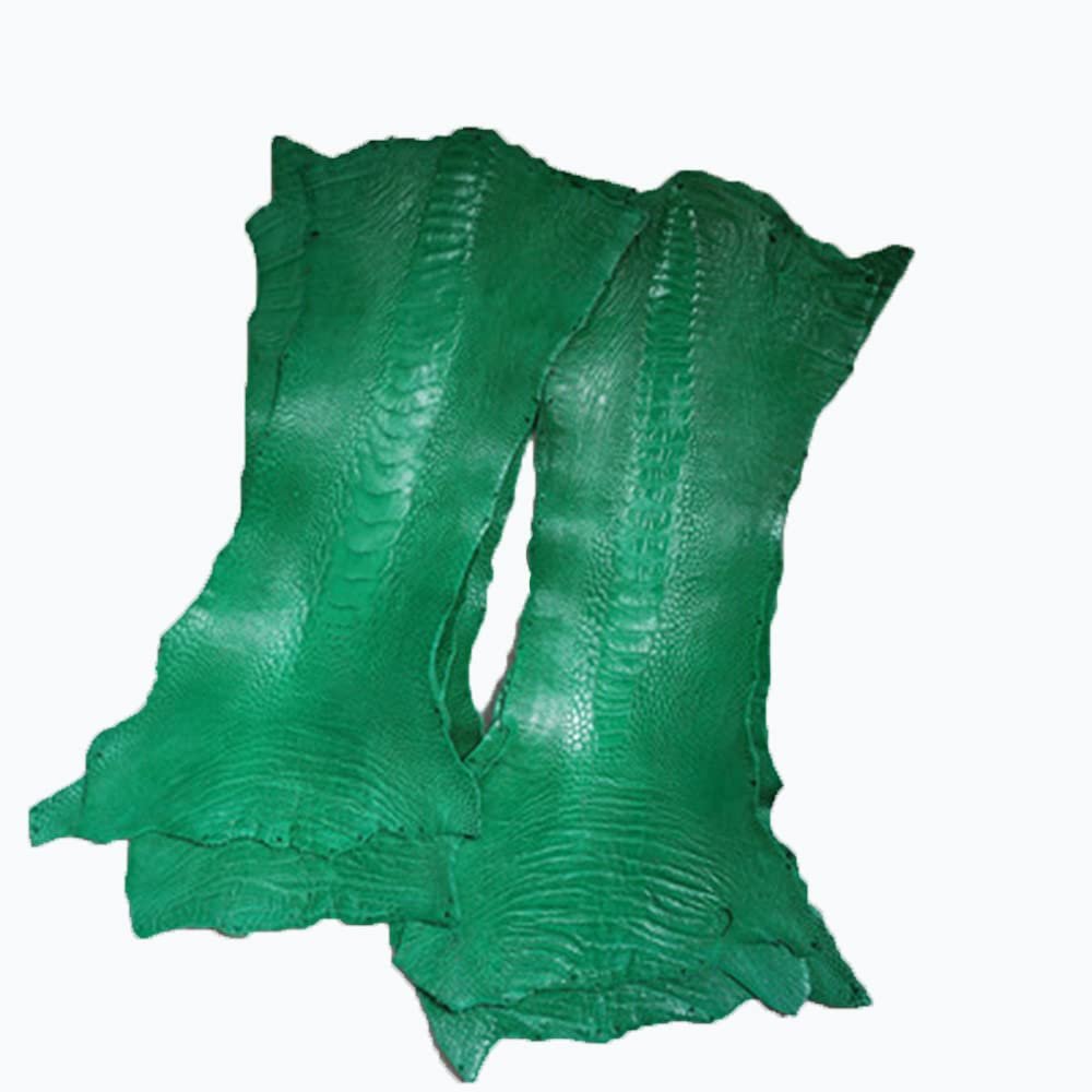 1PCS Natural Ostrich Leg Hide Skin Leather Skin Ostrich Paw Leather Scraps for DIY Collection Study Decoration Taxidermy 16in Length(Green)