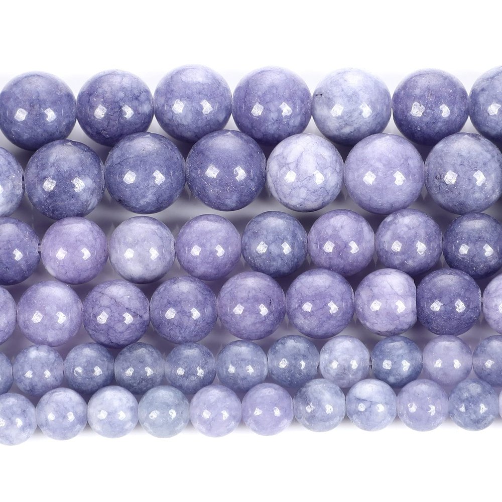 Gfsdjalkj Natural Stone Lavender Charm Round Loose Beads for Jewelry Making Needlework Bracelet DIY Strand 4-12MM Handmade Crafts (Item Diameter : 10mm About 38 Pcs)