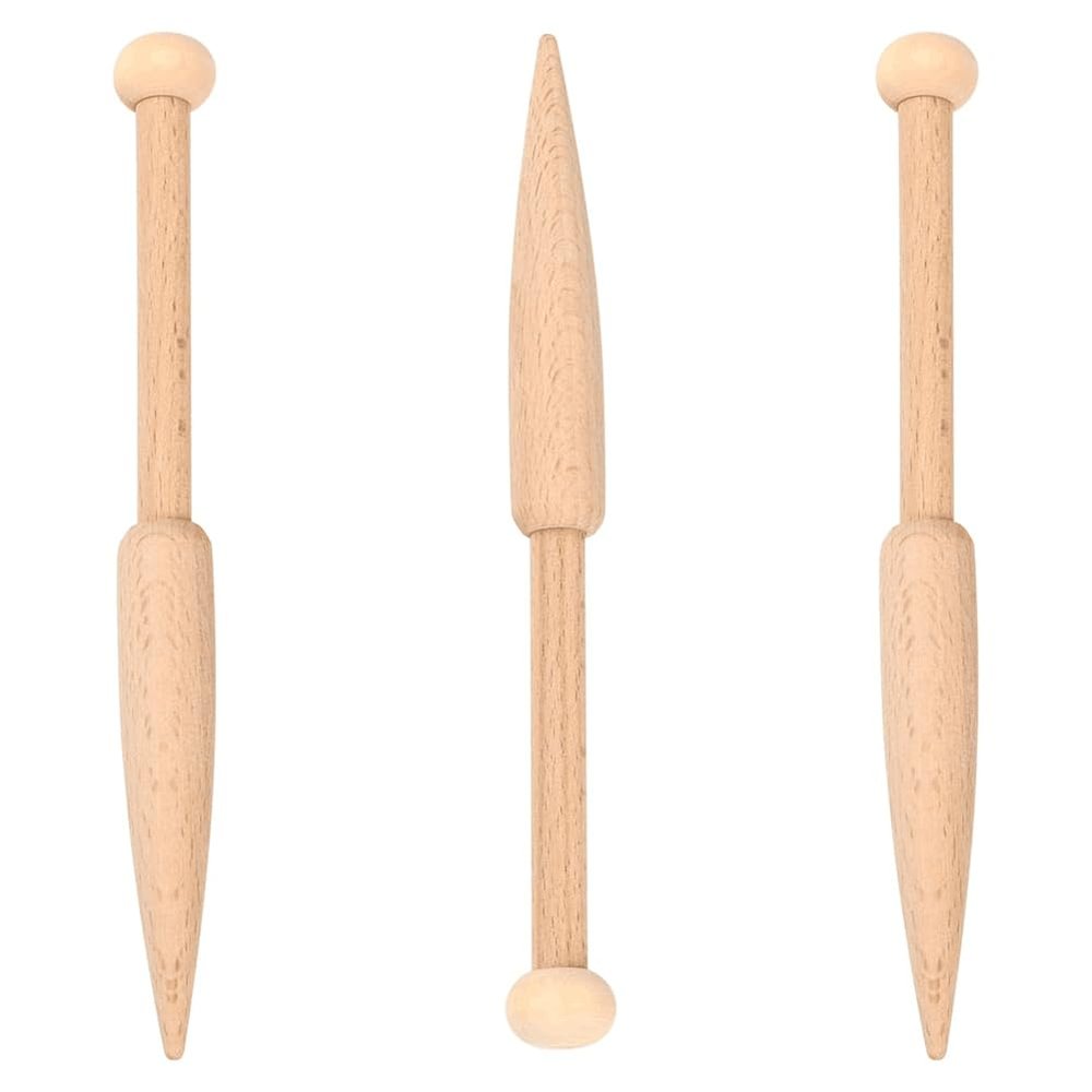 GORGECRAFT Wood Bobbin Stick Wooden Knitting Needles Single Head Weaving Loom Machines Tools Beech Shuttle Crochet Hook for DIY Wool Sweater Tapestry Rug Scarf Making Crafts Supplies