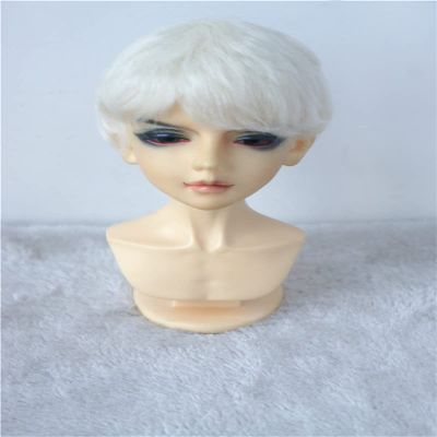 JD293 8-9inch 21-23CM Baby Cut Mohair Doll Wigs 1/3 SD Short Cut BJD Hair (Ivory White)