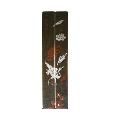 ILEWEI Chinese Calligraphy Paperweight Brass Paper Weights Carved Egret Painting Writing Drawing Practice Paperweights Gift Set of 2 (Egret)