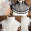 lace 15CM Wide Double Luxury Tulle Pleated Lace Fabric Elastic Ruffle Trim Easy To Clean Not Easy To Deform Suitable For Women Garment Dress DIY Sewing Fringe Supplies lace trim ( Color : Black ) view 2