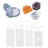 Mini Pocket Mirror Resin Molds,Double-Sided Foldable Compact Mirror Epoxy Resin Silicone Molds Jewelry Casting Seashell Cat Rose Round with Acrylic Mirrors (4PCS Mold+8PCS Mirror) view 1