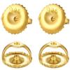 2 Pairs 14k Gold & 925 Sterling Silver Screw Earring Backs Replacements - Secure Hypoallergenic Screw Backs for Earrings - Fit Threaded Post 0.032'' view 1