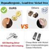2 Pairs 14k Gold & 925 Sterling Silver Screw Earring Backs Replacements - Secure Hypoallergenic Screw Backs for Earrings - Fit Threaded Post 0.032'' view 2